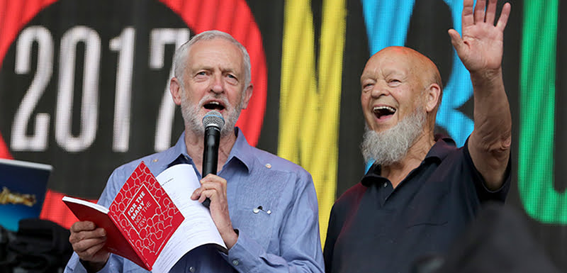 Jeremy Corbyn, Michael Eavis, Glastonbury Festival 2017