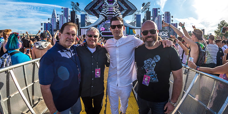 L–R: LiveStyle's Chuck Ciongoli, Randy Phillips, Gary Richards and Michael Julian at Electric Zoo 2017
