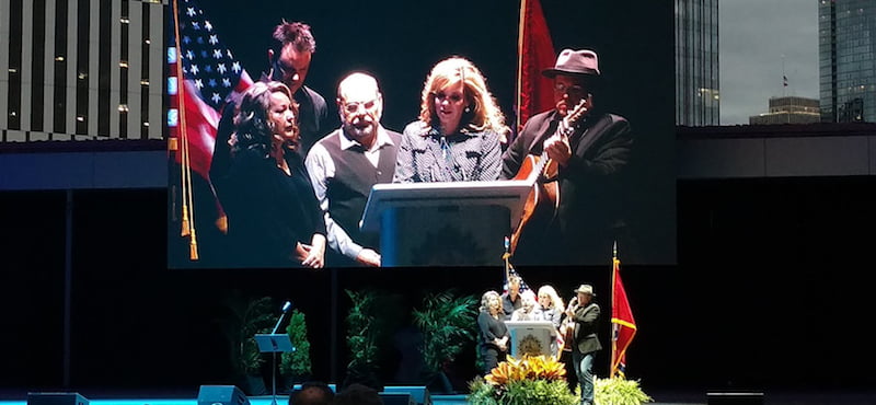 Alison Krauss and the Cox Family perform at the Route 91 Harvest vigil in Nashville