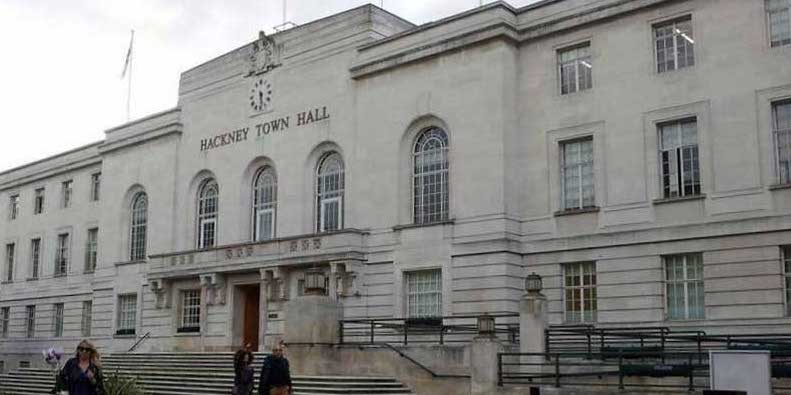 Protesters gathered outside Hackney Town Hall to demonstrate against the curfew