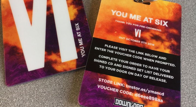 You Me at Six laminates, Download Festival 2018, Townsend Music