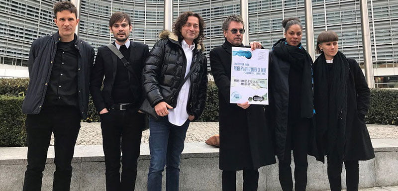 Jean-Michel Jarre leads a Cisac delegation to the EU parliament