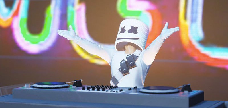 Marshmello performing in Fortnite