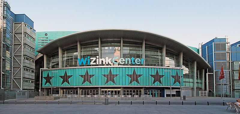 West facade of 'Palacio de Deportes' (indoor sports building) in Madrid (Spain). Built in 2005.