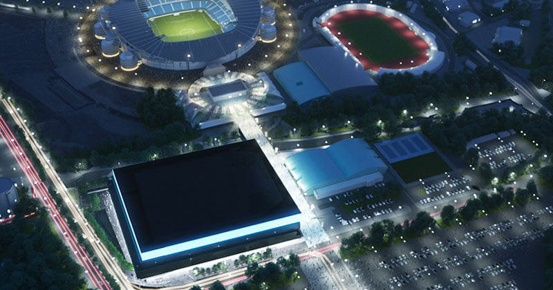 The Eastlands arena would sit adjacent to Manchester City FC’s Etihad Stadium