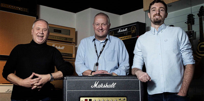 L–R: Marshall's Steve Tannett, Jonathan Ellery and Stuart Vallans
