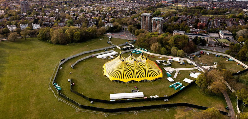 The Sefton Park Pilot festival site ahead of the event