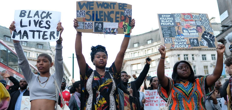 Black Lives Matter protesters in London, UK