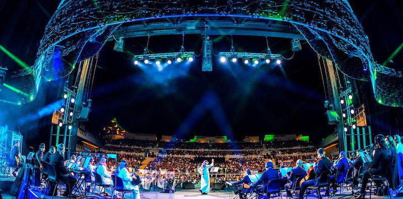 Rashed Almajid performing at the Al Dana Amphitheatre