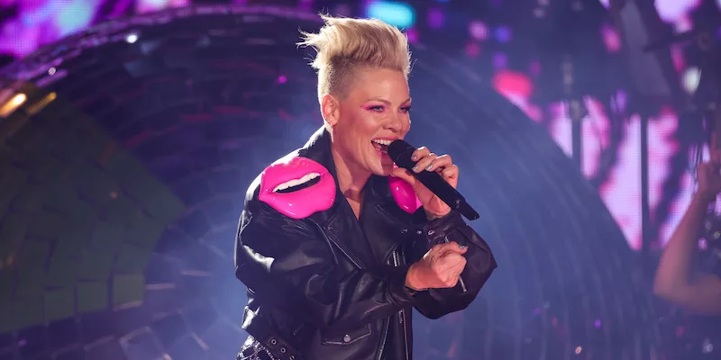 BOLTON, ENGLAND - JUNE 07: P!NK performs on stage during the P!NK Summer Carnival 2023 Tour Opening Night at the University of Bolton Stadium on June 07, 2023 in Bolton, England. (Photo by Kevin Mazur/Getty Images for P!NK)