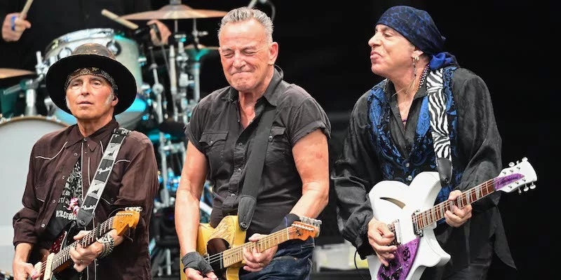 Nils Lofgren, Bruce Springsteen and Steven Van Zandt of the E Street Band perform on stage on Day 9 of American Express Presents BST Hyde Park on July 8, 2023 in London, United, Kingdom. (Photo by Dave Hogan/Hogan Media/Shutterstock)