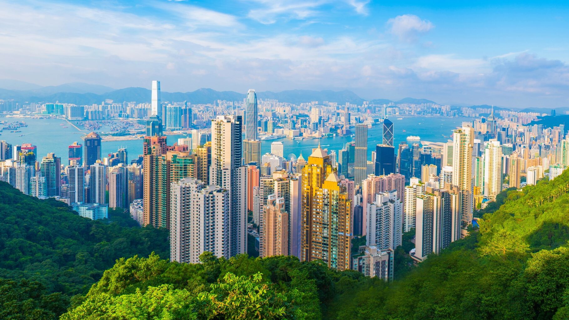 Central, Hong Kong - September 21, 2016 : Skyscraper view from the Peak Tower