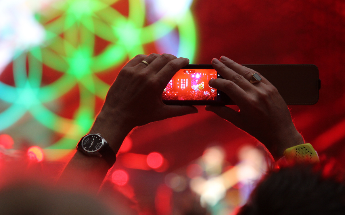 A fan records a Coldplay show